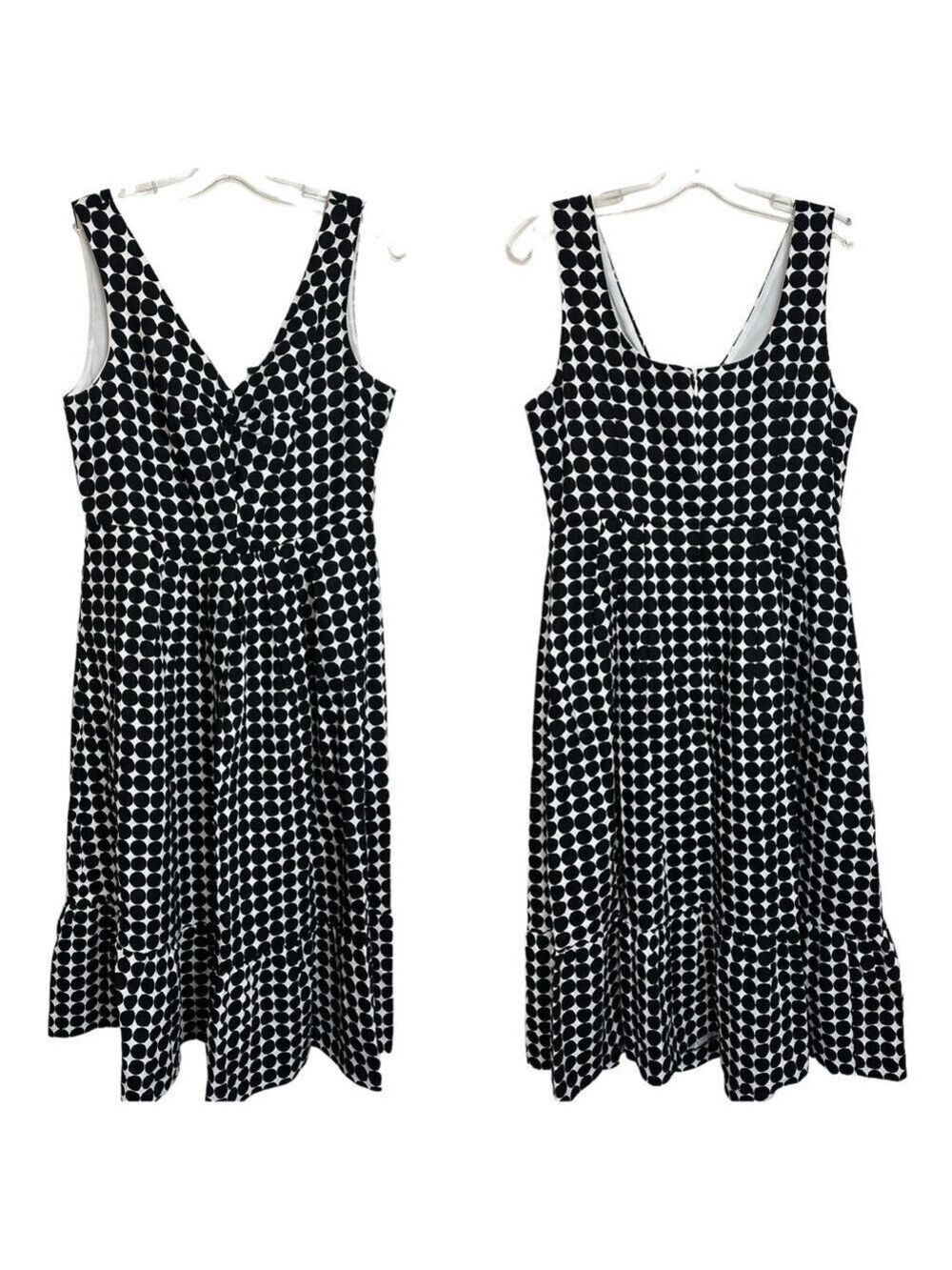 Banana Republic Marimekko Linen Blend Polka Dot Fit & Flare Flounce Midi Dress